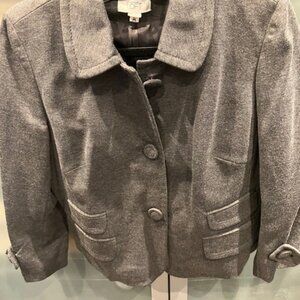 AnnTaylor Loft  Grey croppednBlazer Size 8